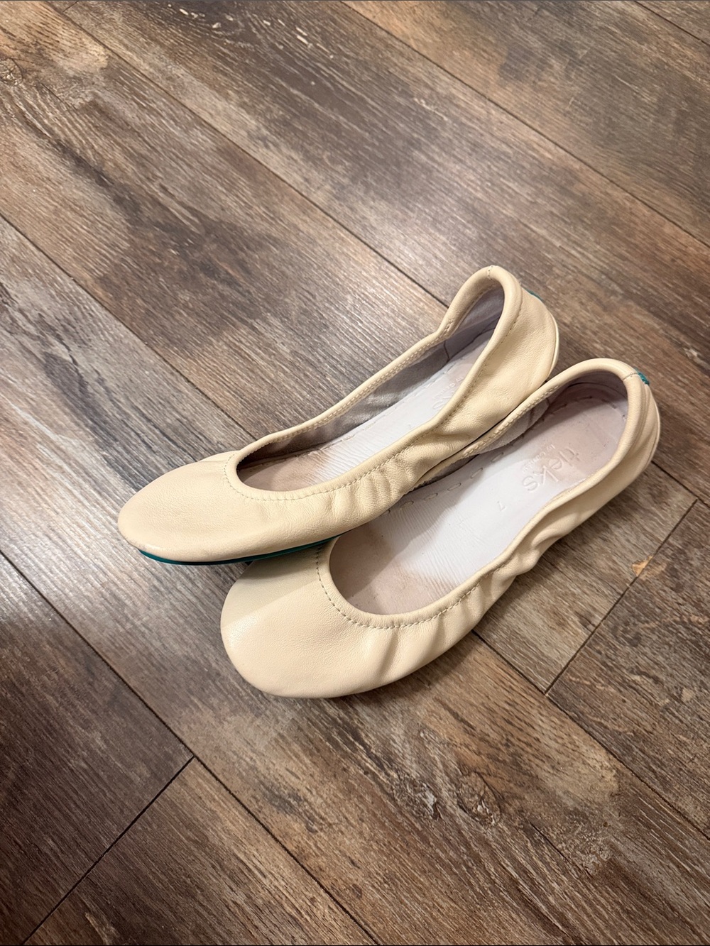 Tieks Beige Leather Ballet Flats
